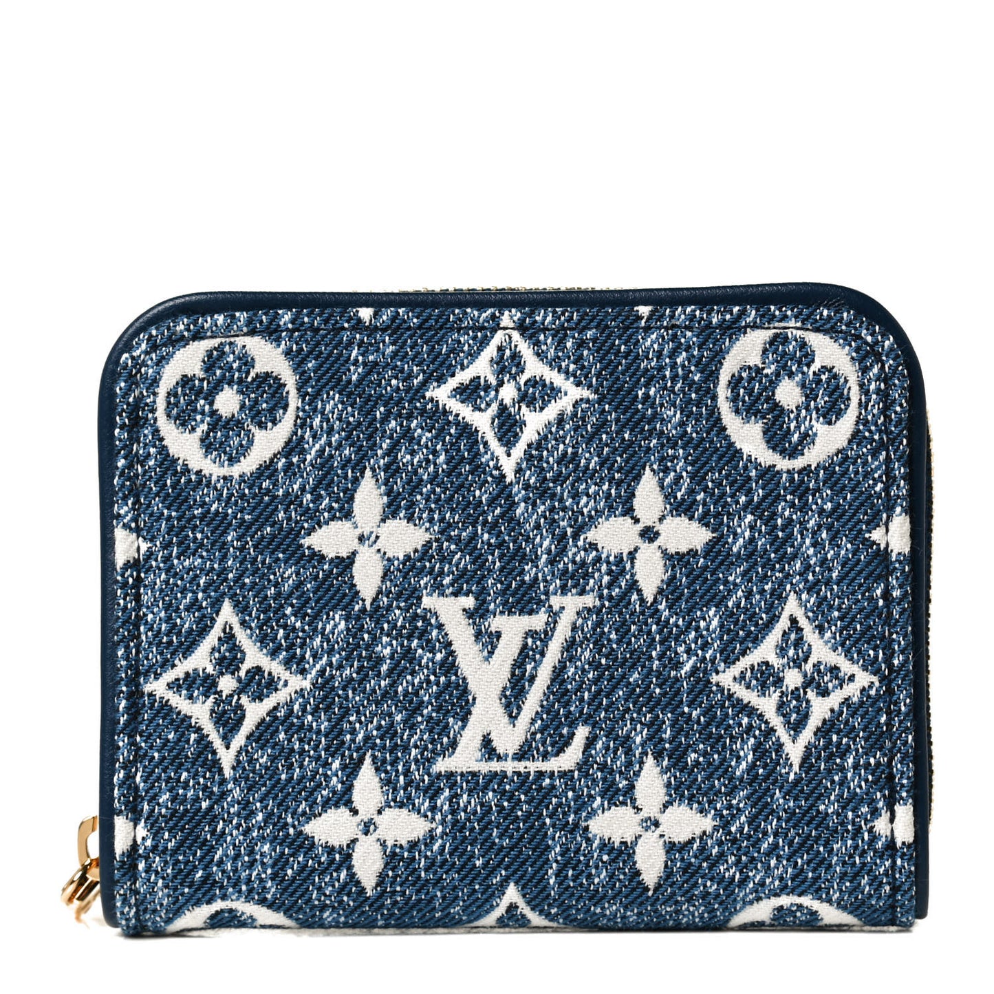 Denim Monogram Jacquard Zippy Coin Purse Bleu