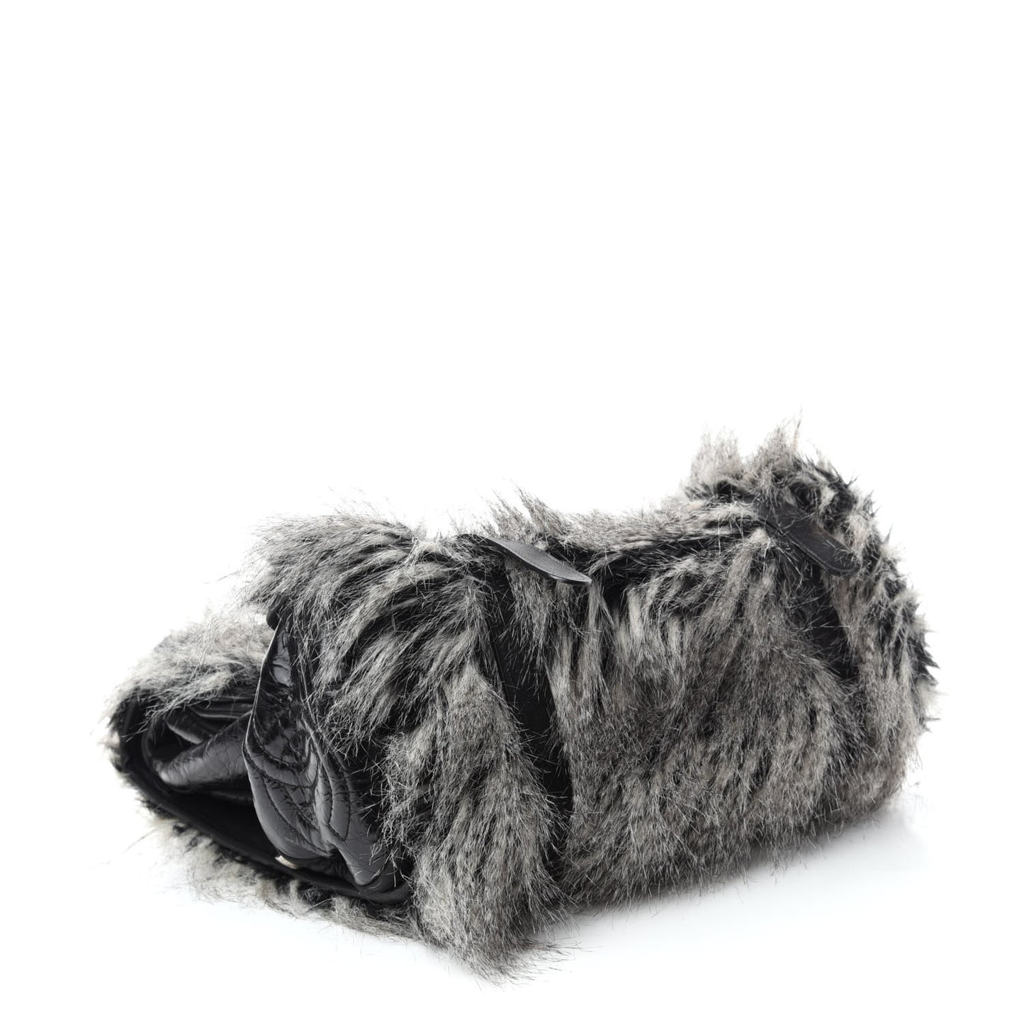 Iridescent Calfskin Fantasy Fur Backpack Grey