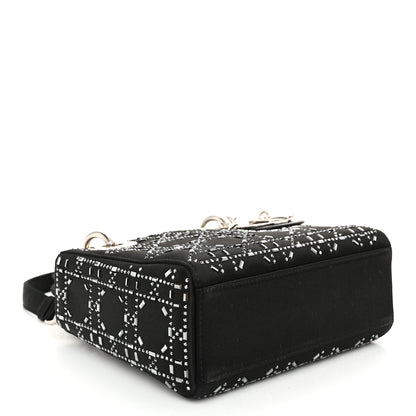 Christian Dior Satin Crystal Cannage Mini Lady Dior Black 4 of 9
