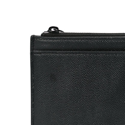 Saint Laurent Grain De Poudre Monogram Bill Pouch Black 13 of 14