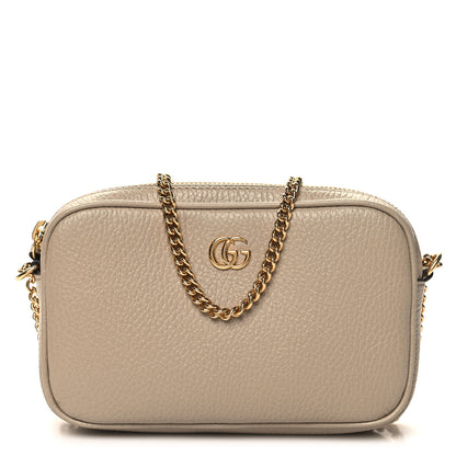 Gucci Dollar Calfskin Super Mini GG Marmont Chain Shoulder Bag Beige 1 of 11