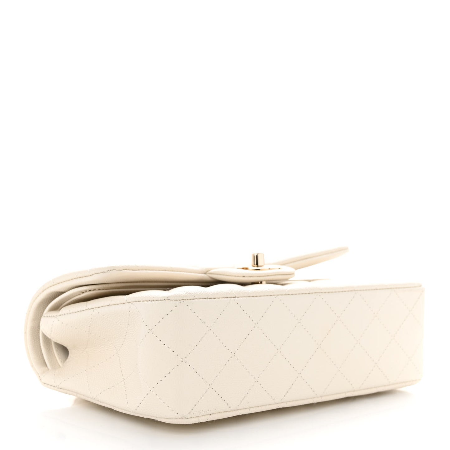 Caviar Quilted Small Double Flap White