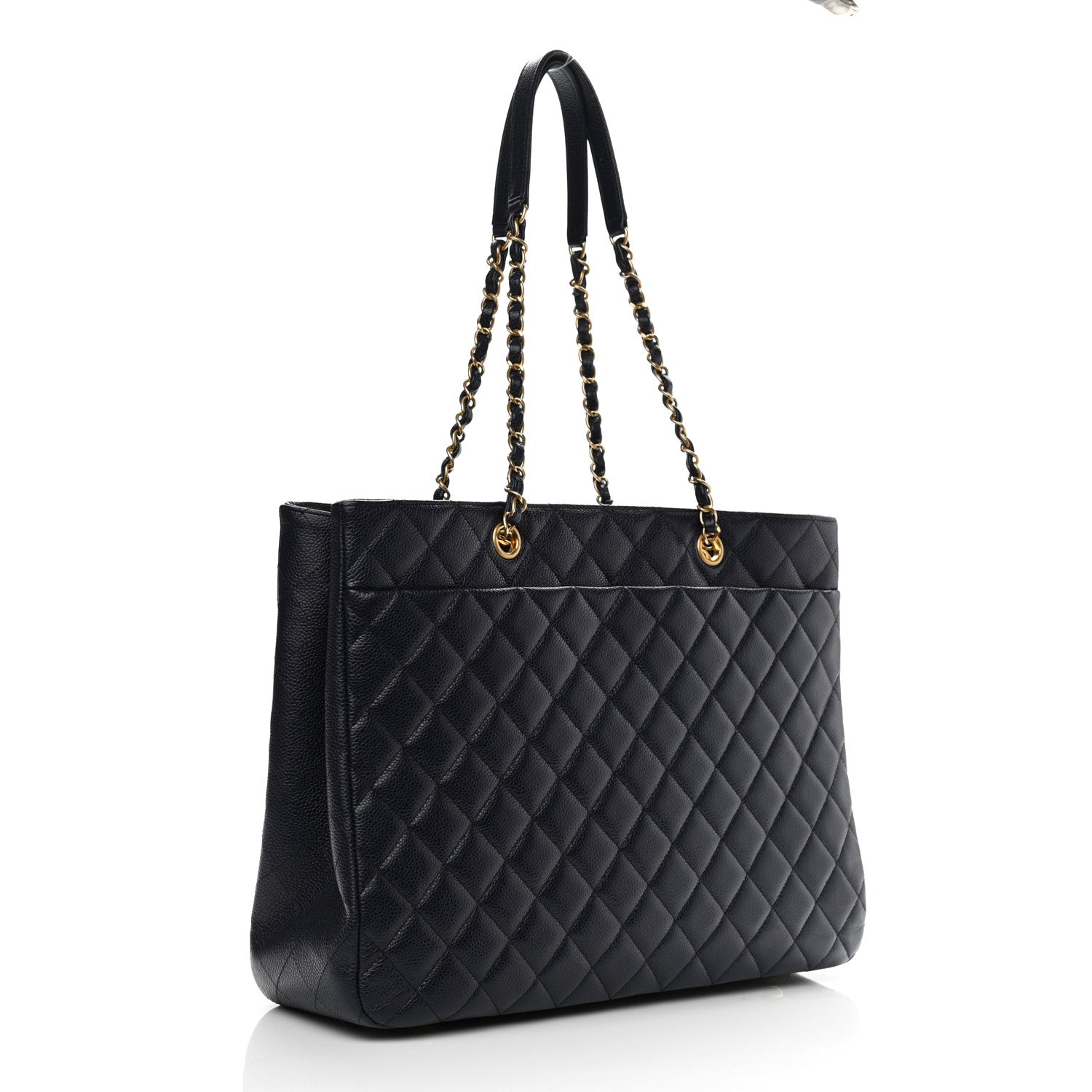 Chanel Caviar Quilted Large CC Shopping Tote Navy 3 of 11