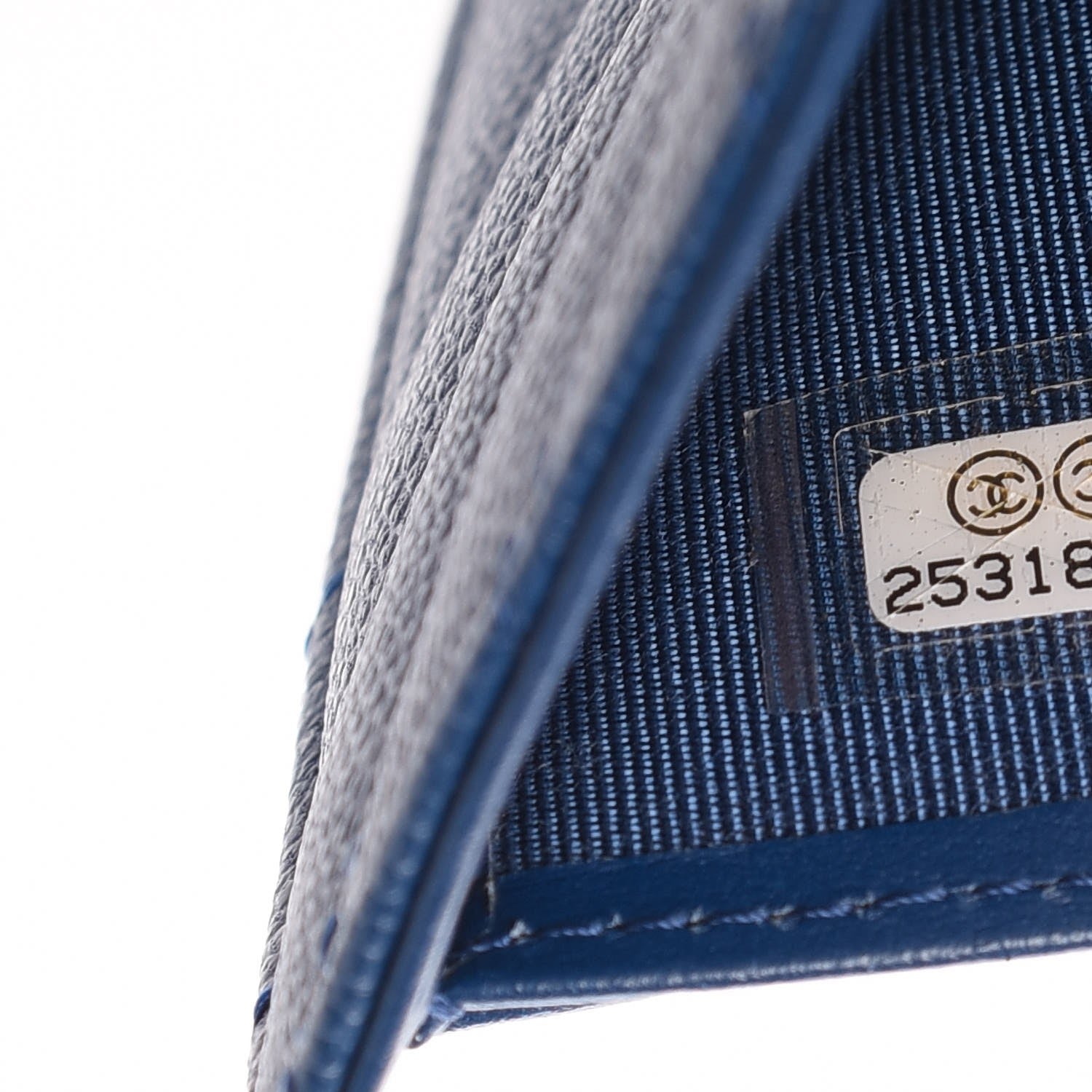Chanel Caviar Chevron Quilted Compact Flap Wallet Navy 8 of 9