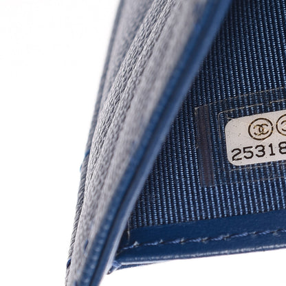 Chanel Caviar Chevron Quilted Compact Flap Wallet Navy 8 of 9