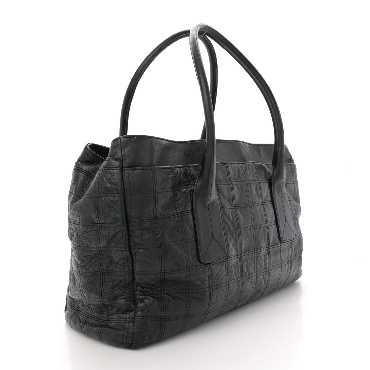Chanel Lambskin Square Stitched Lax Large Tote Black 3 of 14