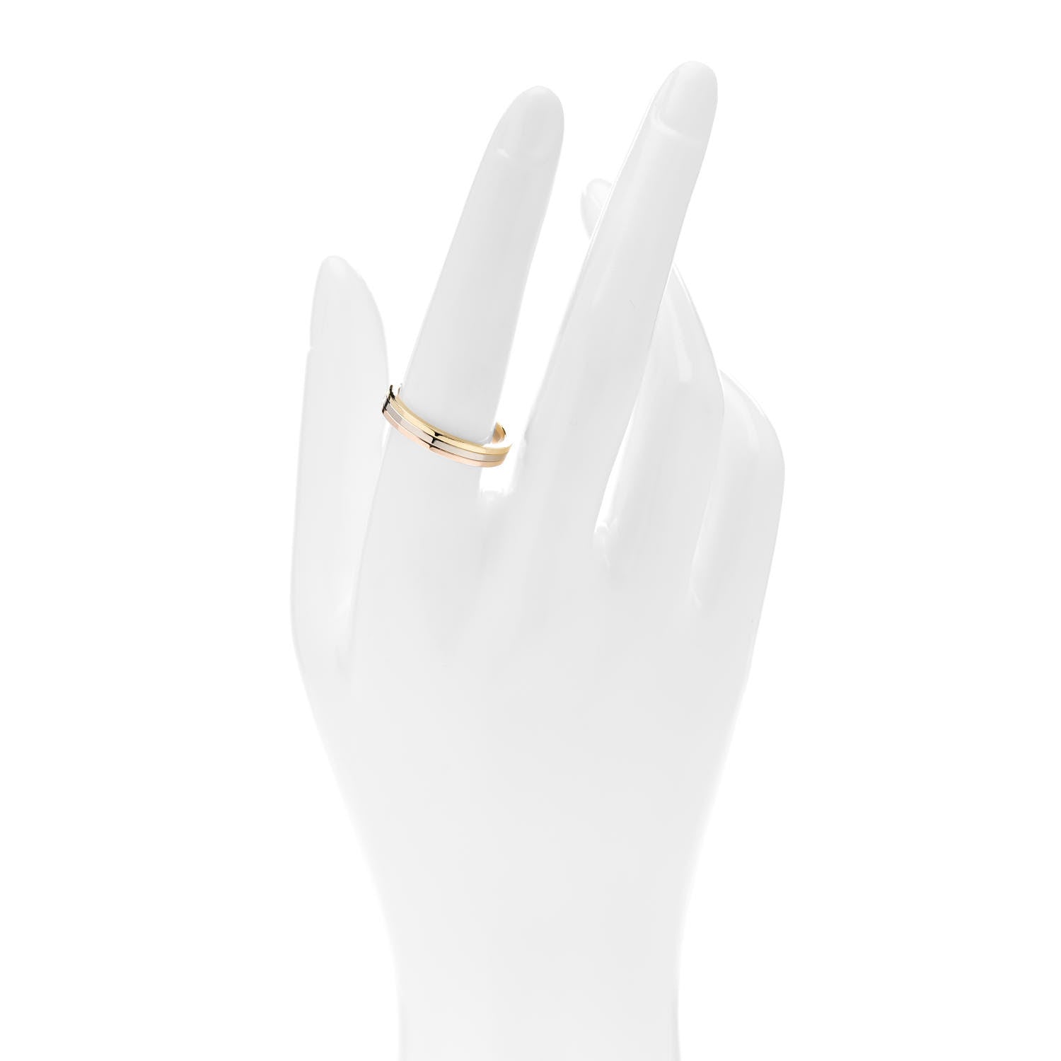 Cartier 18K Pink White Yellow Gold 3.5mm Vendome Louis Cartier Wedding Band Ring 57 8 2 of 7