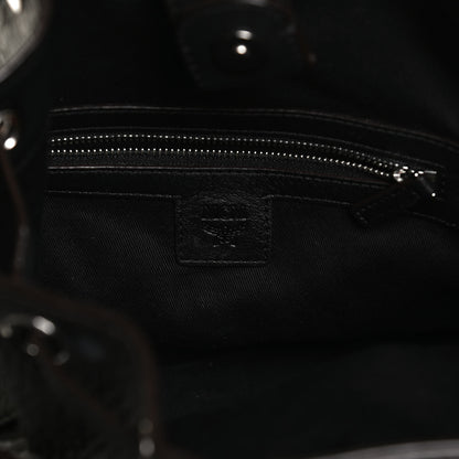 MCM Visetos Small Essential Drawstring Bucket Bag Black 6 of 13