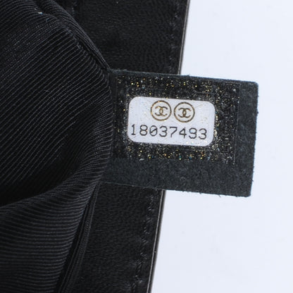 Chanel Lambskin Quilted Medium Boy Flap Black Blue Fonce 8 of 8