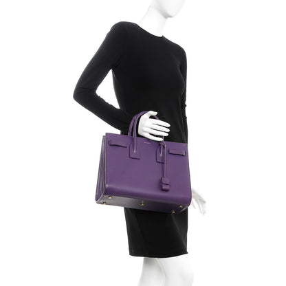 Saint Laurent Calfskin Small Sac De Jour Purple 3 of 10
