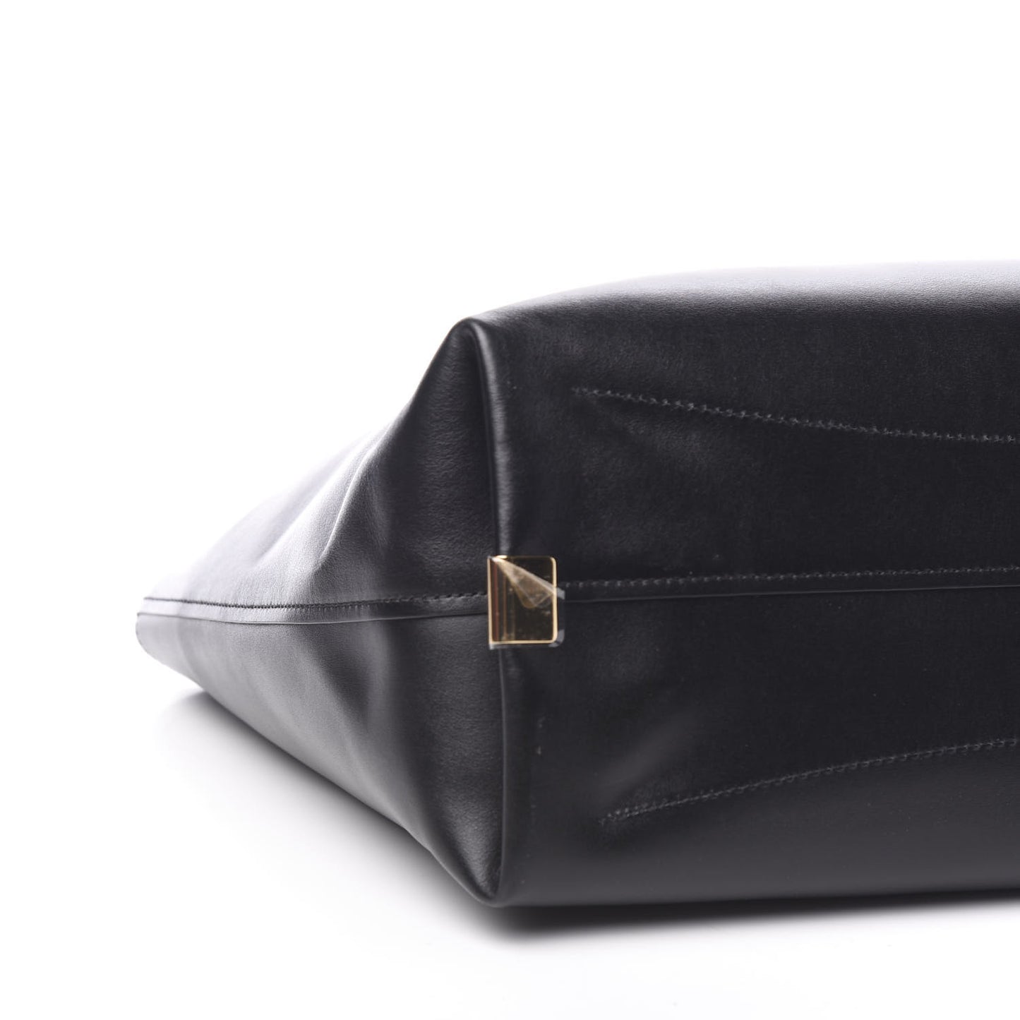 Shiny Calfskin Suede Medium C Zipped Tote Black