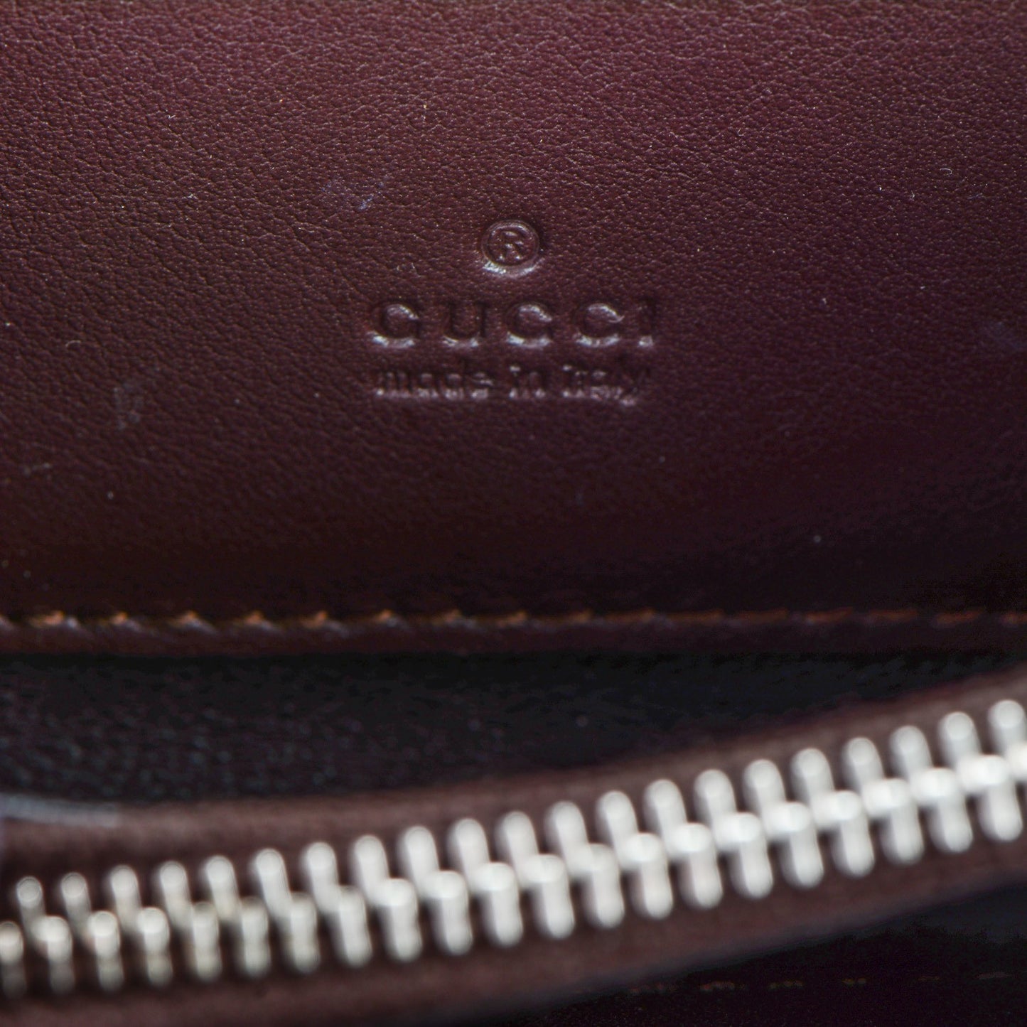 Crocodile Zip Around Card Case Brown