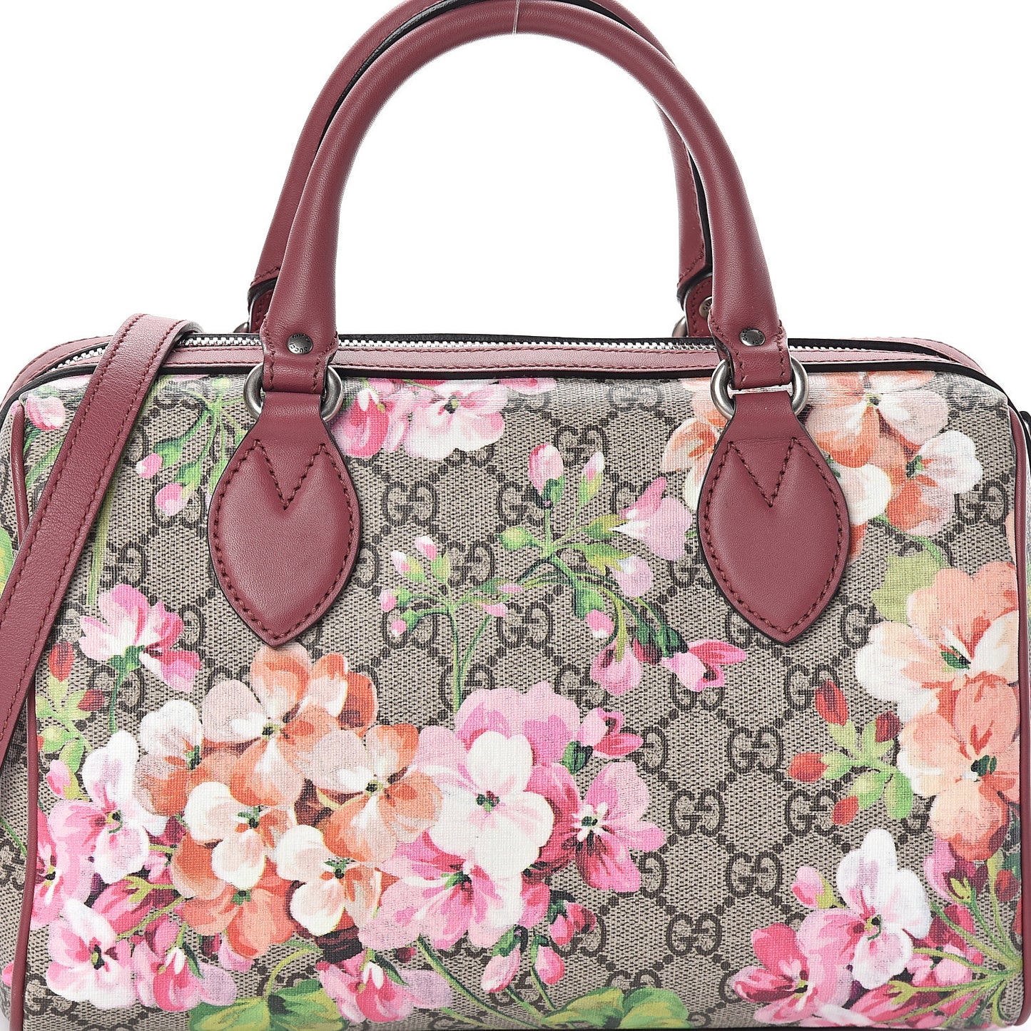GG Supreme Monogram Blooms Small Boston Beige Multicolor Dry Rose