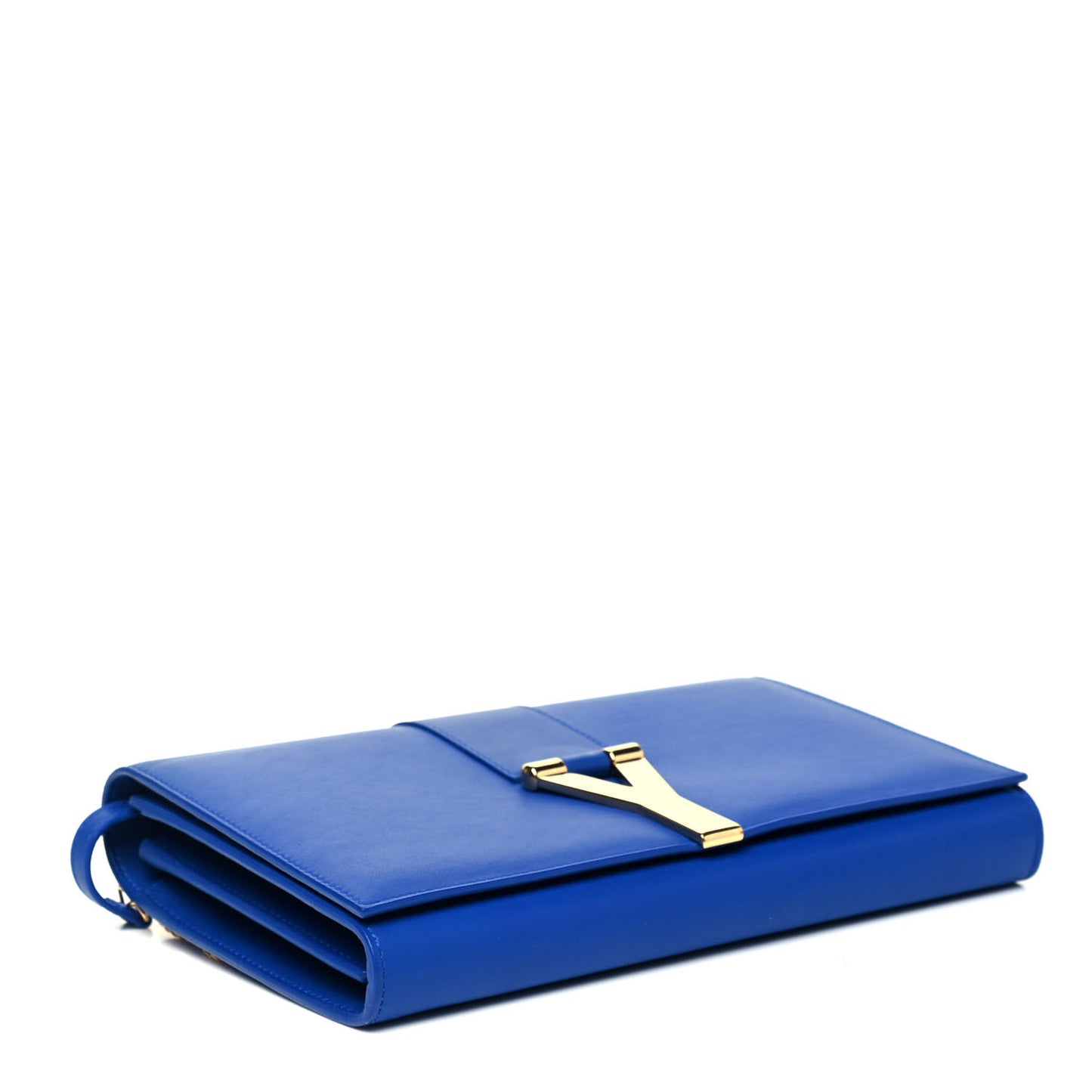 Calfskin Classic Y Ligne Chain Wallet Bleu Majorelle