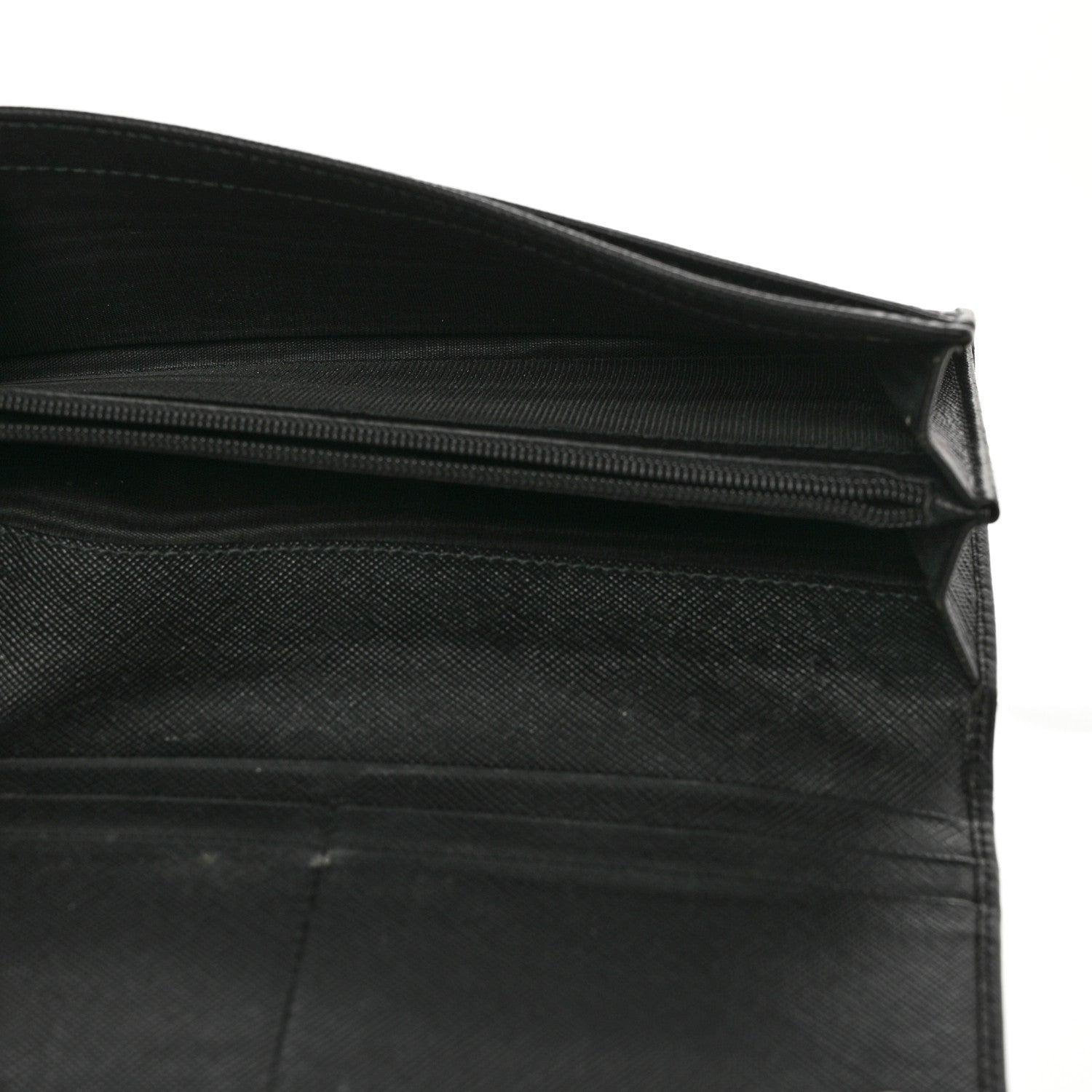Prada Saffiano Triangle Continental Flap Wallet Black 5 of 8