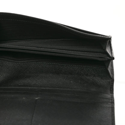 Prada Saffiano Triangle Continental Flap Wallet Black 5 of 8