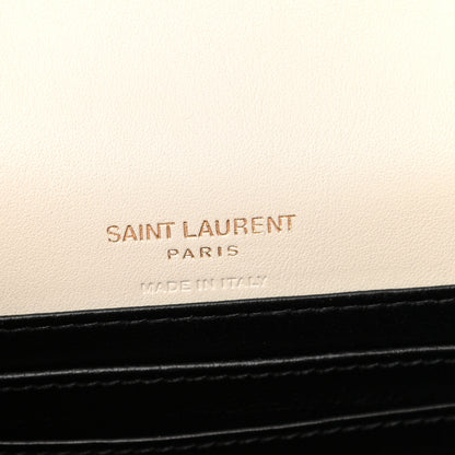 Saint Laurent Calfskin Crocodile Embossed Monogram Kate Belt Bag Crema Soft 6 of 9