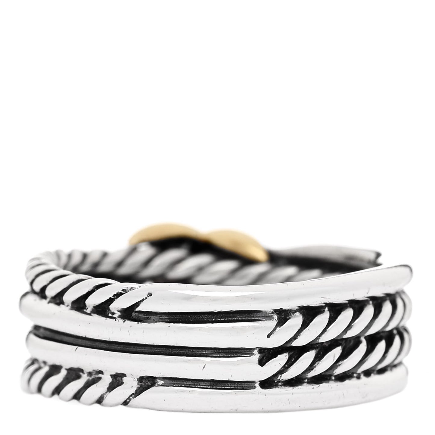 Sterling Silver 18K Yellow Gold 6mm X Crossover Ring 47 4