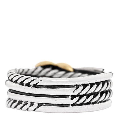 David Yurman Sterling Silver 18K Yellow Gold 6mm X Crossover Ring 47 4 3 of 4