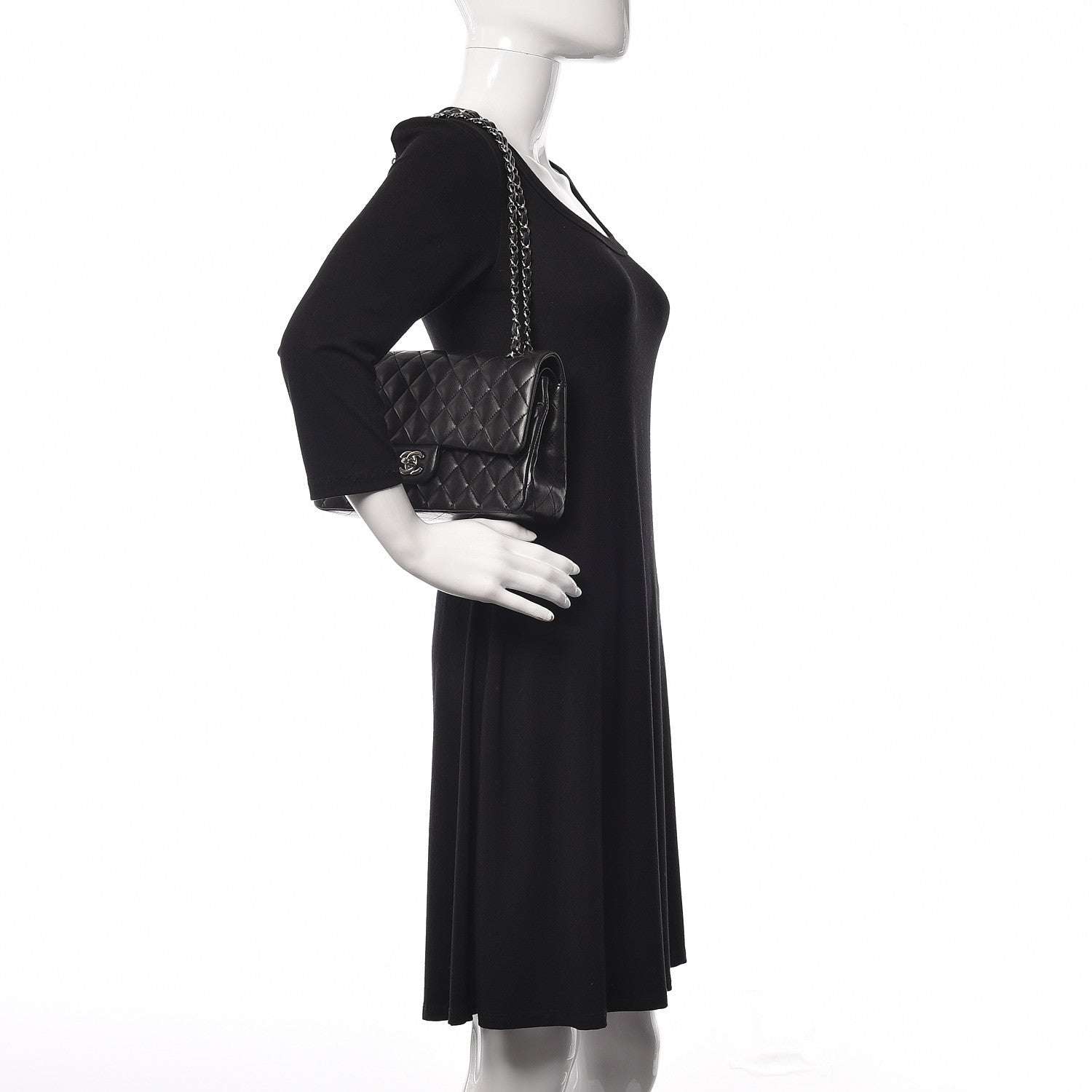 Chanel Lambskin Quilted Medium Double Flap Black 2 of 18