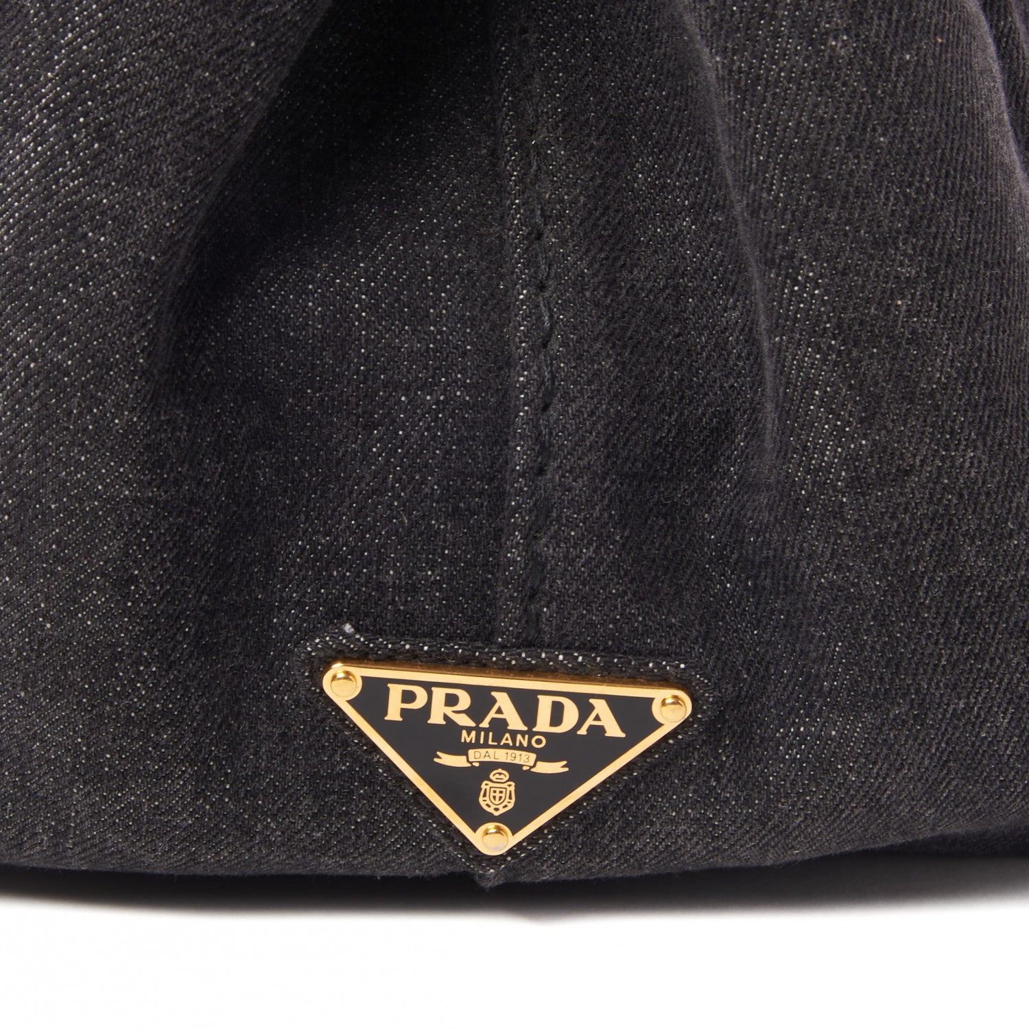 Prada Denim Logo Tote Black 7 of 9