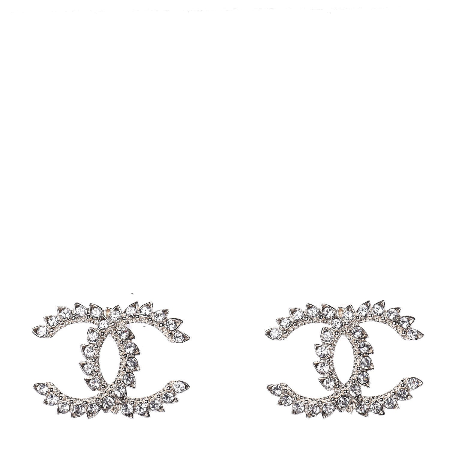 Chanel Strass Crystal Dazzling Wheat CC Earrings Gold 1 of 4