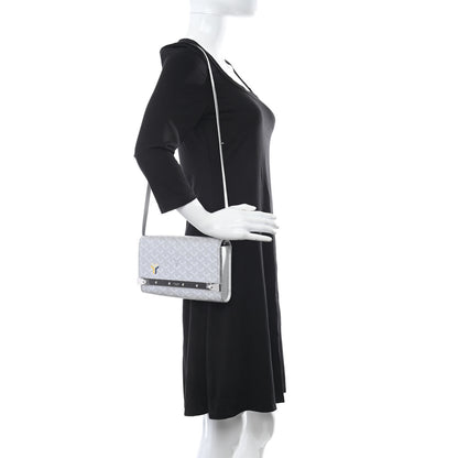 Goyard Goyardine Monte Carlo Bois Clutch With Strap Silver 2 of 6