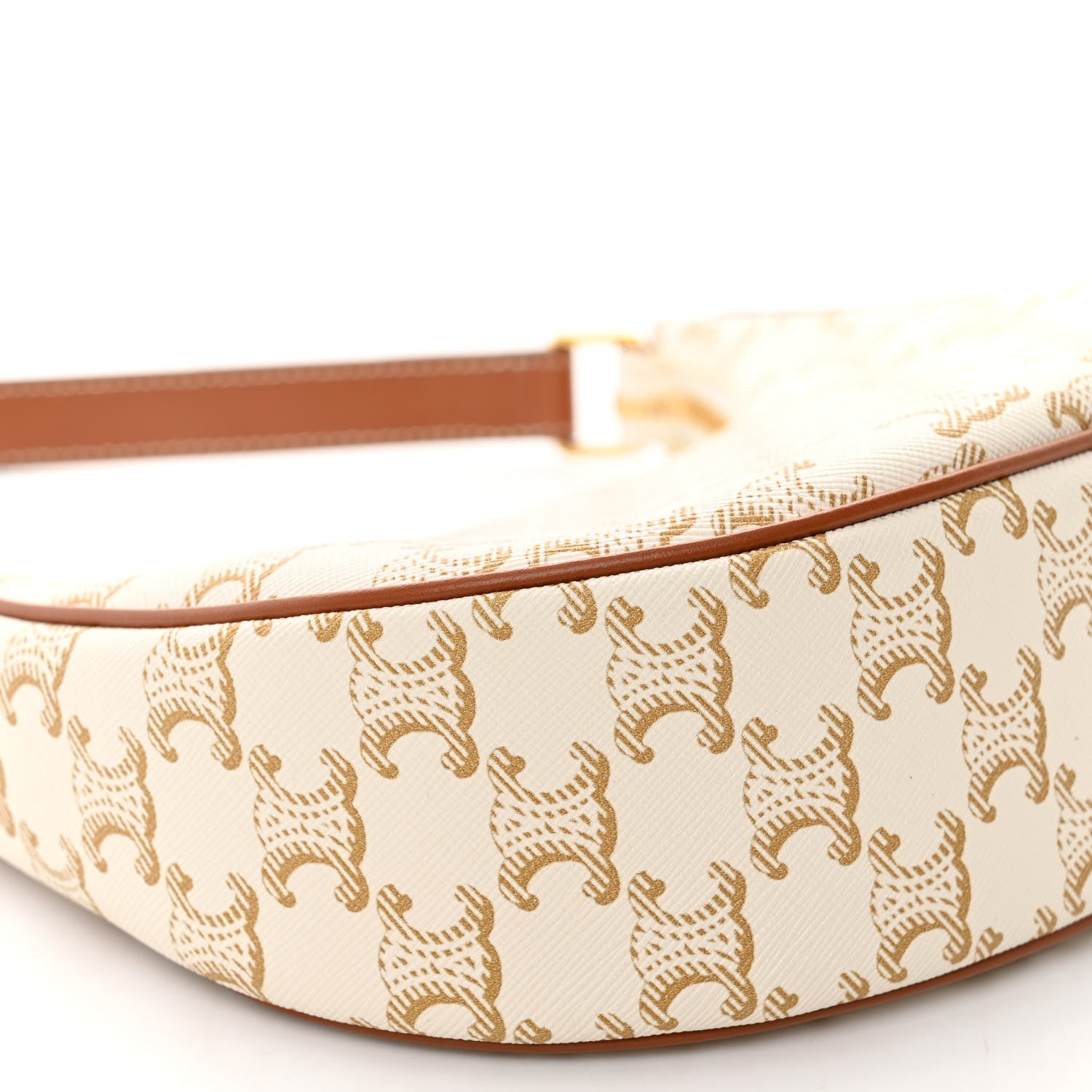 Celine Canvas Calfskin Ava Triomphe Shoulder Bag White 8 of 10