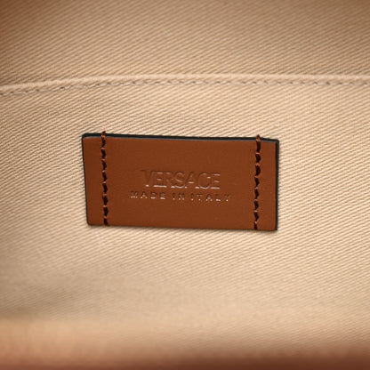 Versace Canvas Calfskin Allover Messenger Bag Beige Brown 6 of 9