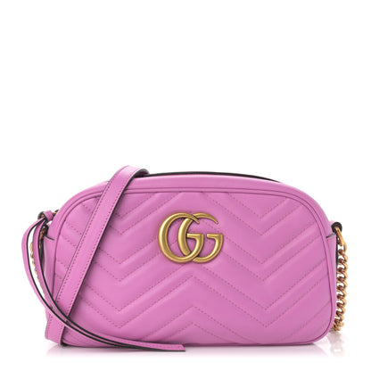 Gucci Calfskin Matelasse Small GG Marmont Chain Shoulder Bag Candy Mousse 1 of 11