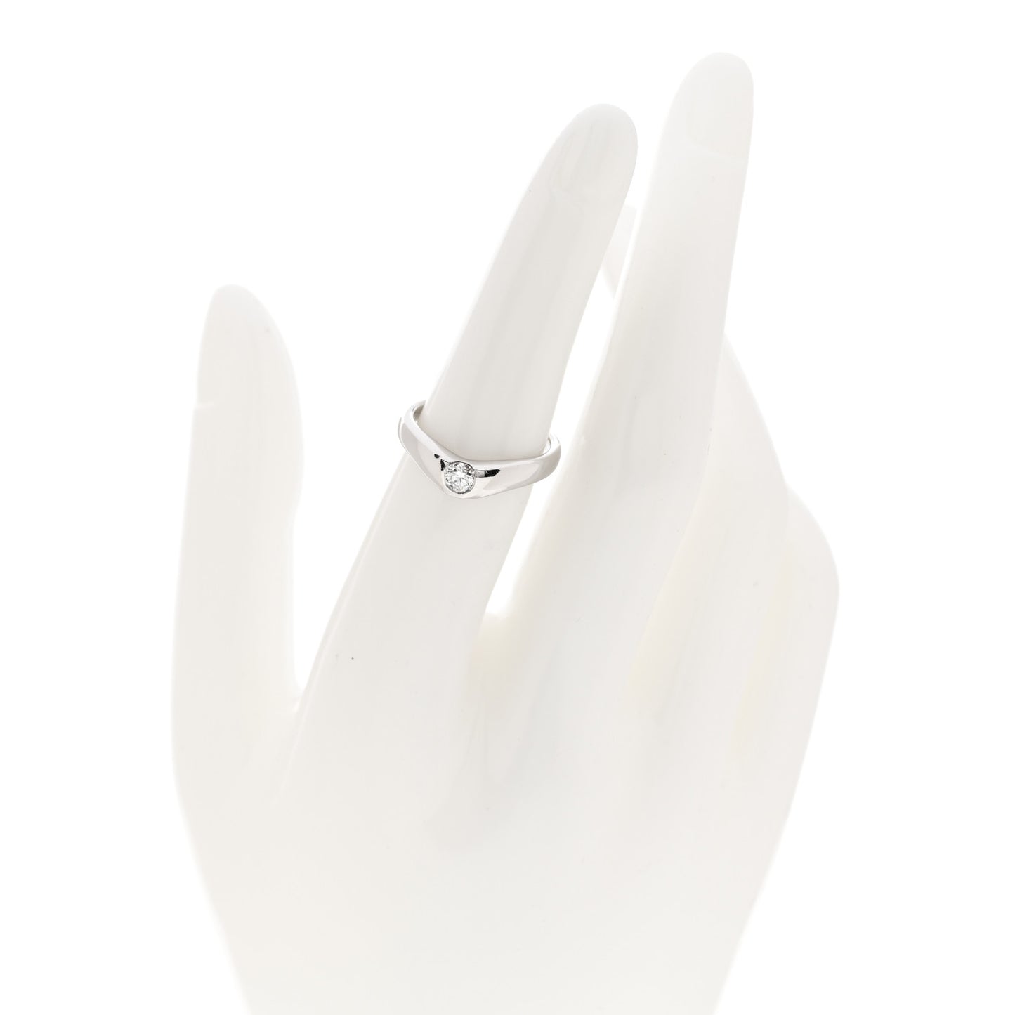 Platinum Diamond Elsa Peretti Curved Band Ring 52 6