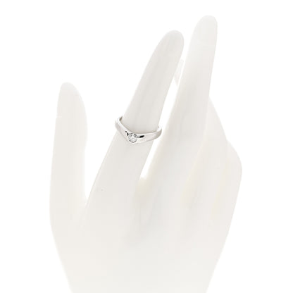 Tiffany Platinum Diamond Elsa Peretti Curved Band Ring 52 6 2 of 7