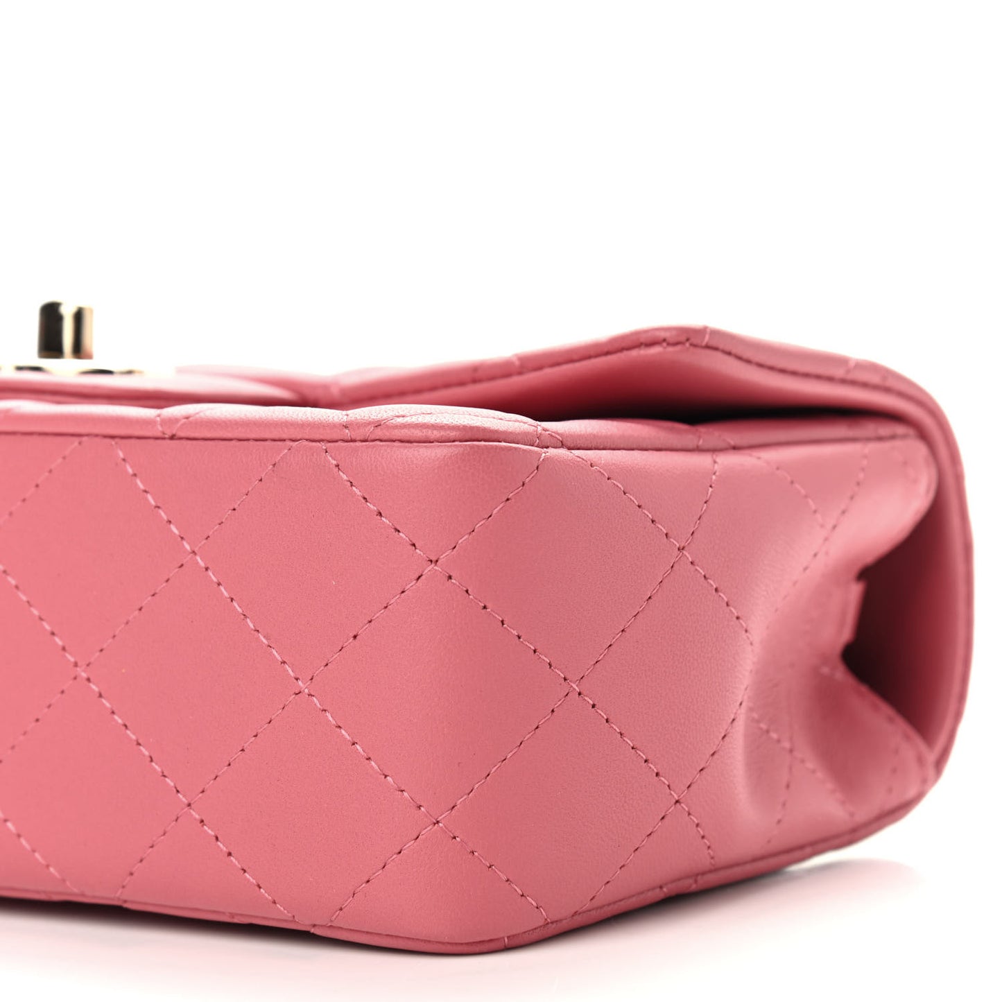 Lambskin Quilted Valentine Charms Mini Rectangular Flap Pink