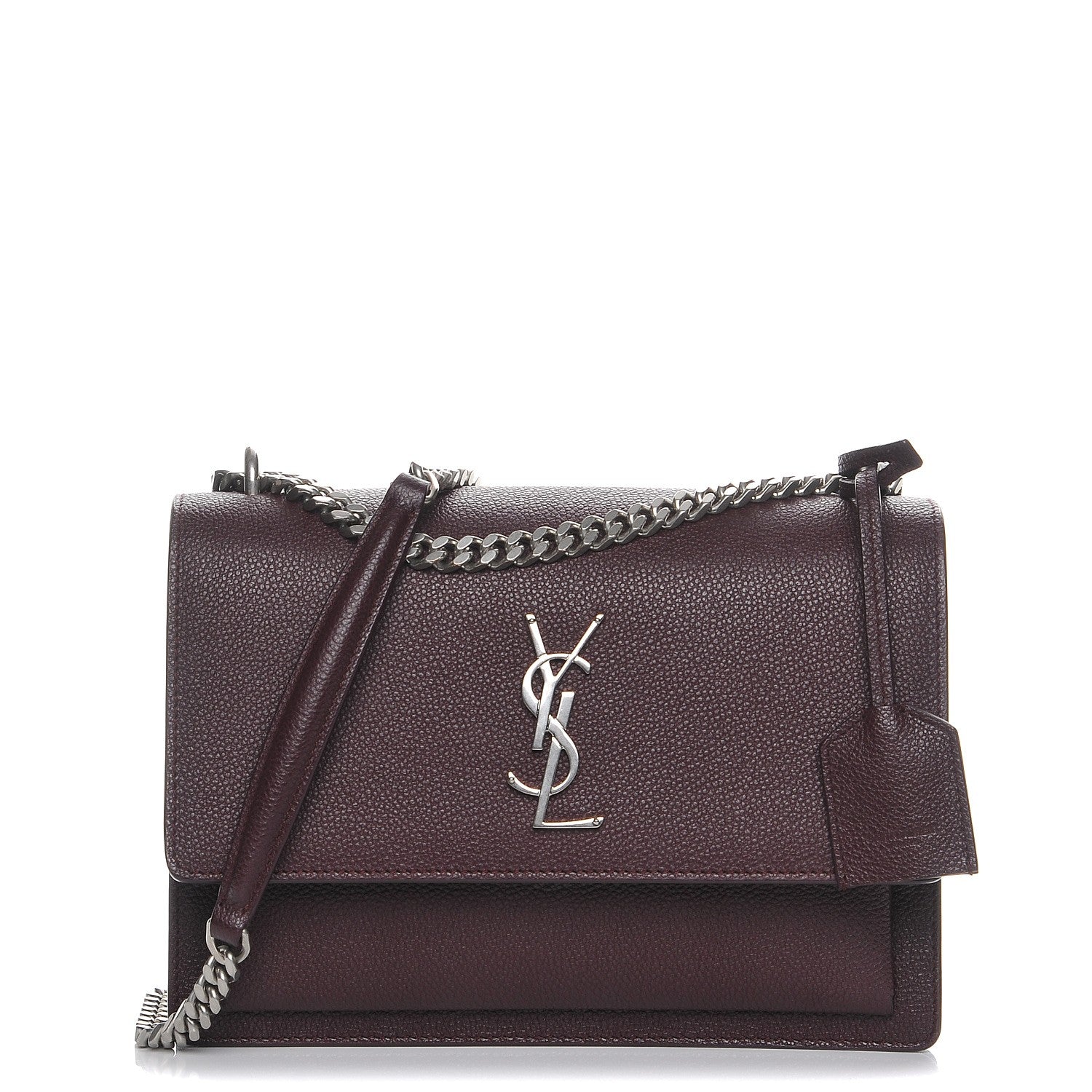 Saint Laurent Grained Calfskin Medium Monogram Sunset Bordeaux 1 of 7