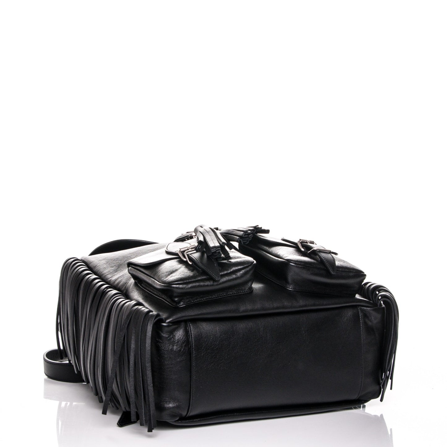 Calfskin Fringe Festival Backpack Black