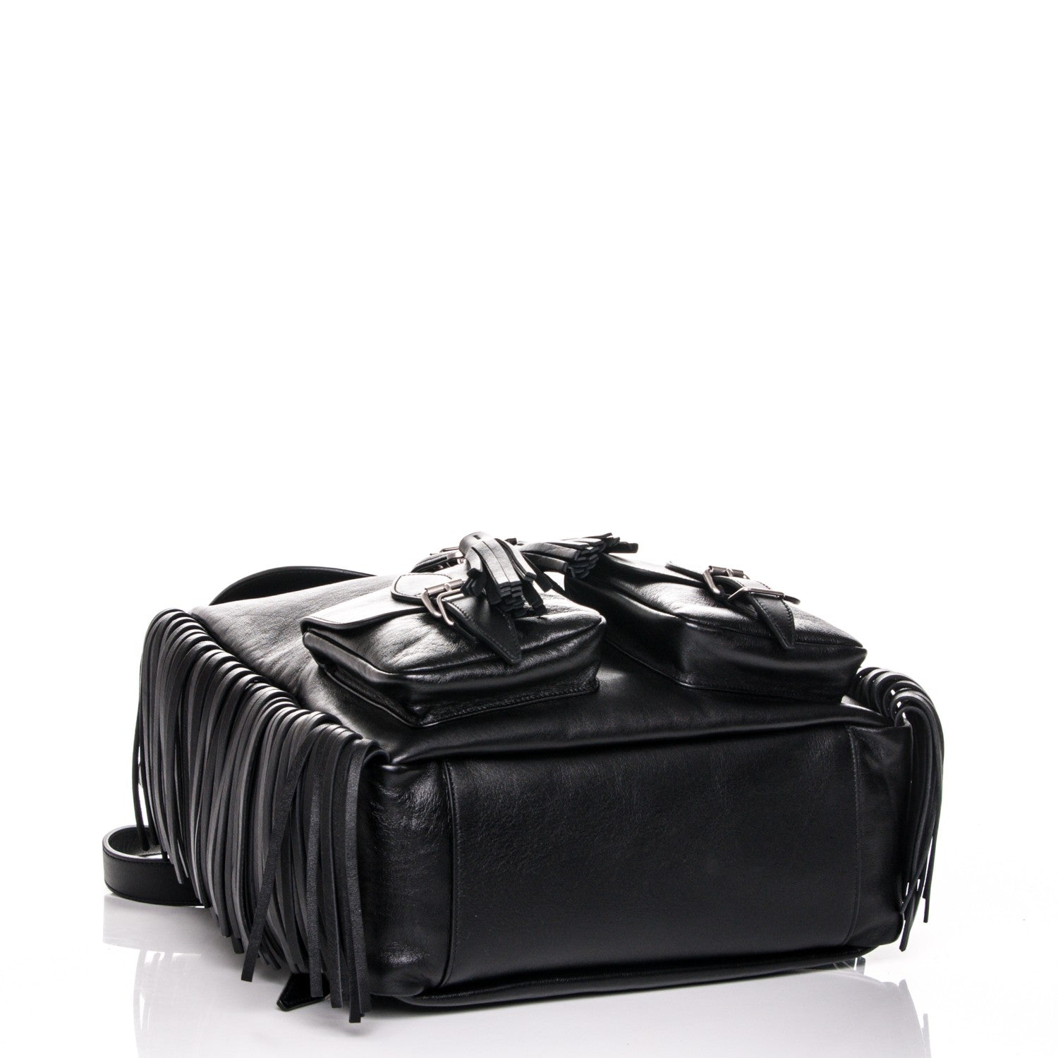 Saint Laurent Calfskin Fringe Festival Backpack Black 4 of 7