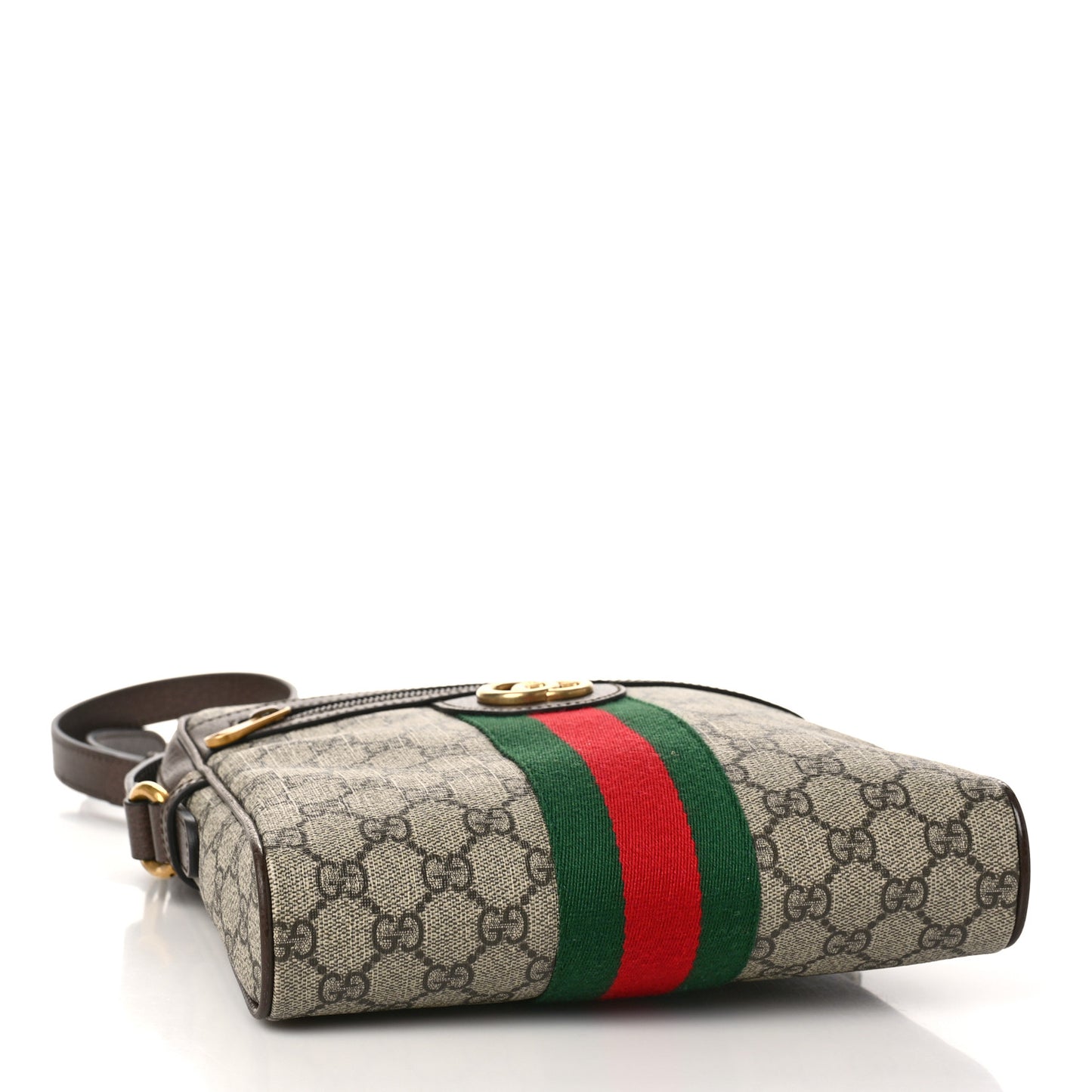 GG Supreme Monogram Web Small Ophidia Messenger Bag Brown