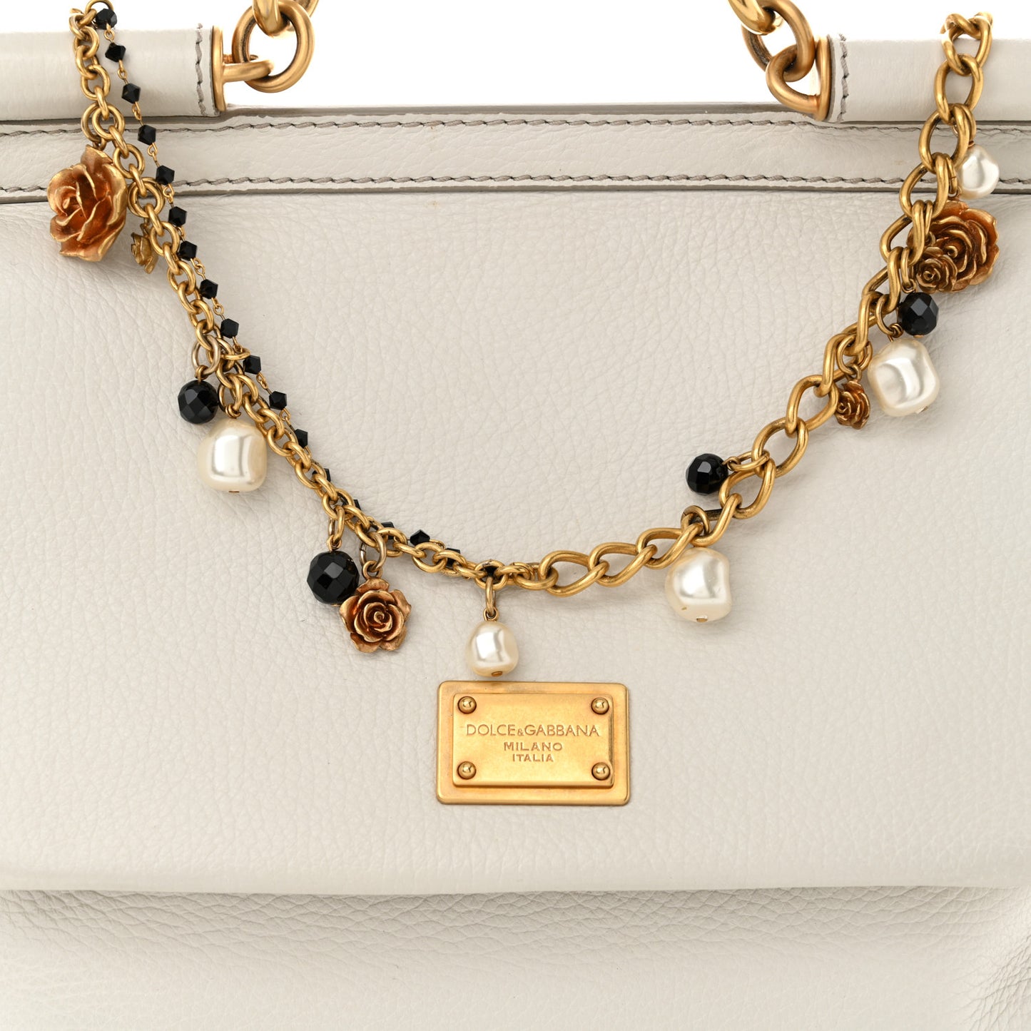 Calfskin Medium Miss Sicily Satchel White