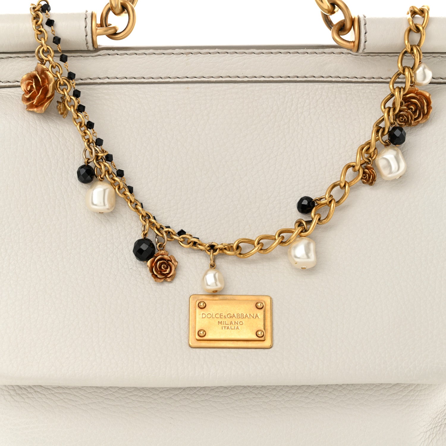 Dolce & Gabbana Calfskin Medium Miss Sicily Satchel White 7 of 11