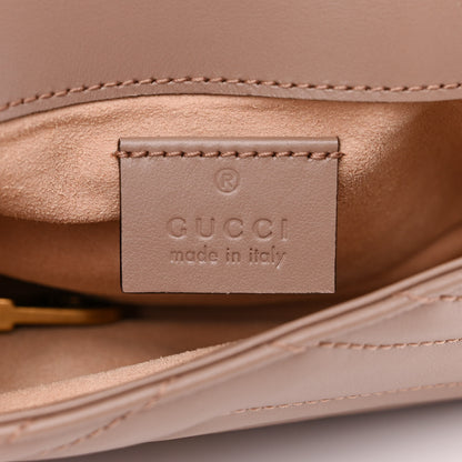 Gucci Calfskin Matelasse Super Mini GG Marmont Shoulder Bag Porcelain Rose 6 of 11
