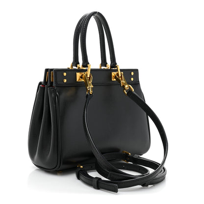 Valentino Garavani Grainy Calfskin Mini Rockstud Alcove Top-Handle Bag Black 4 of 13
