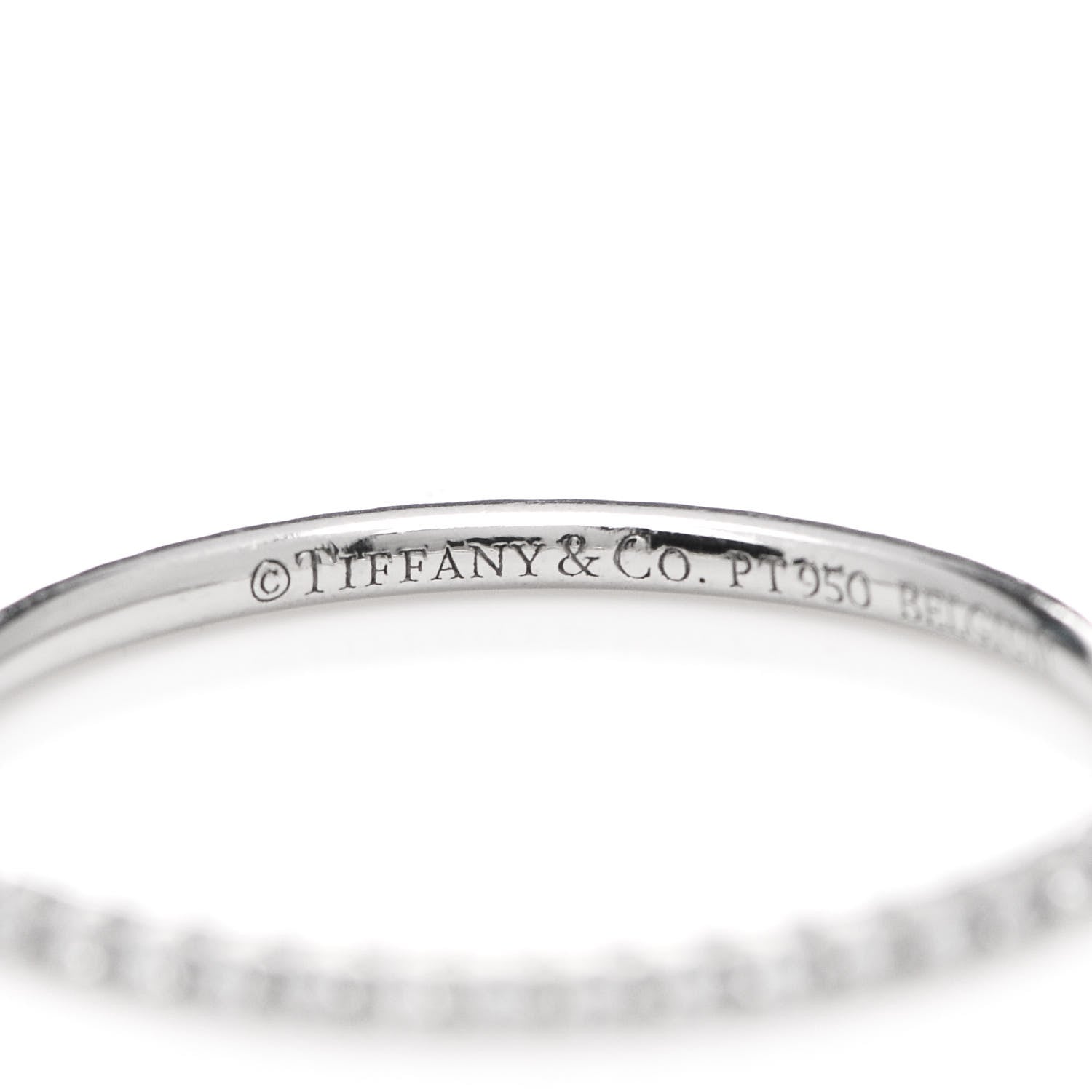 Tiffany Platinum Diamond .36ctw Soleste Eternity Band Ring 56 7.5 4 of 6