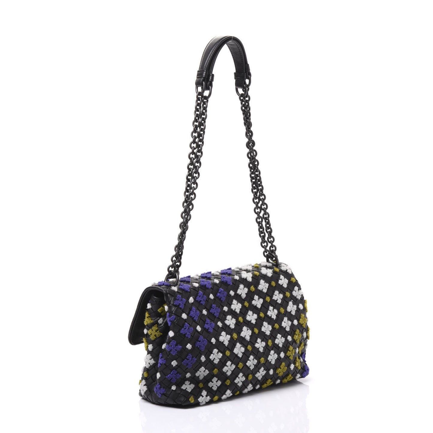 Nappa Intrecciato Embroidered Small Olimpia Black Multicolor