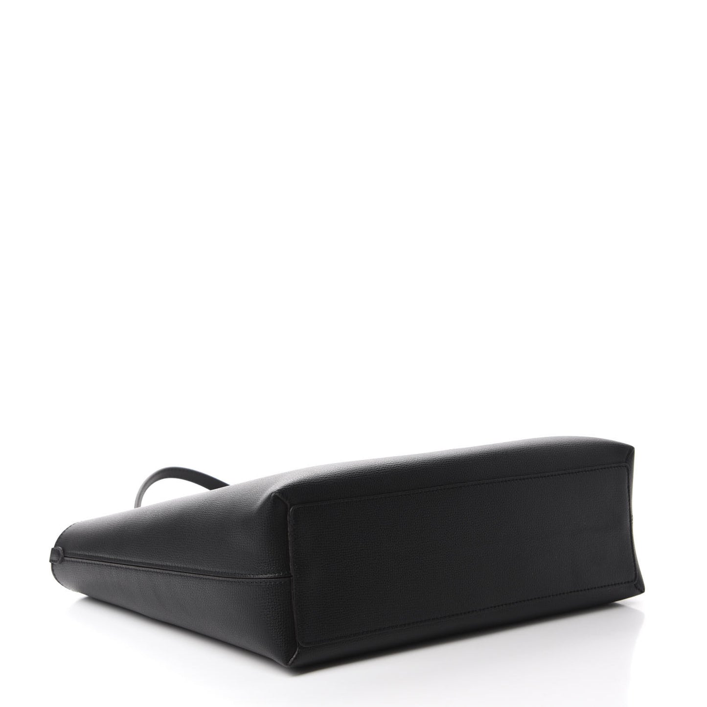 Grainy Calfskin Haymarket Check Medium Reversible Tote Black