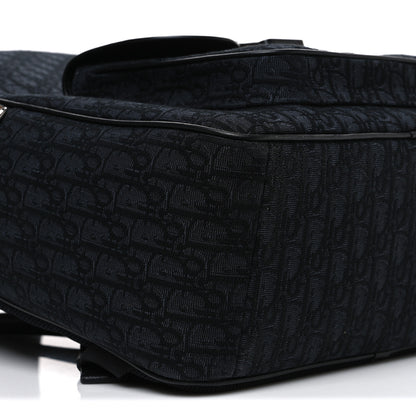 Christian Dior Oblique Jacquard Saddle Zip Backpack Black 8 of 9