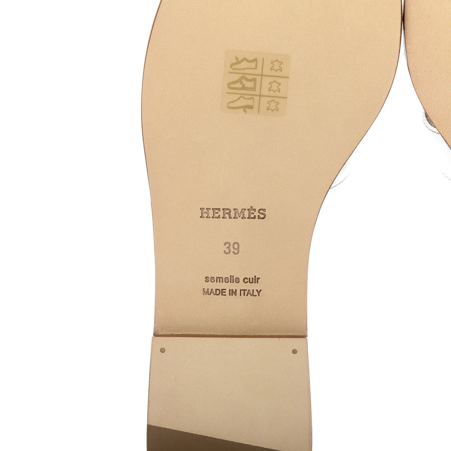 Box Calfskin Oran Sandals 39 White