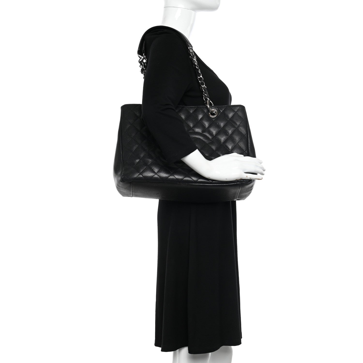 Chanel Caviar Quilted Grand Shopping Tote GST Black 2 of 14
