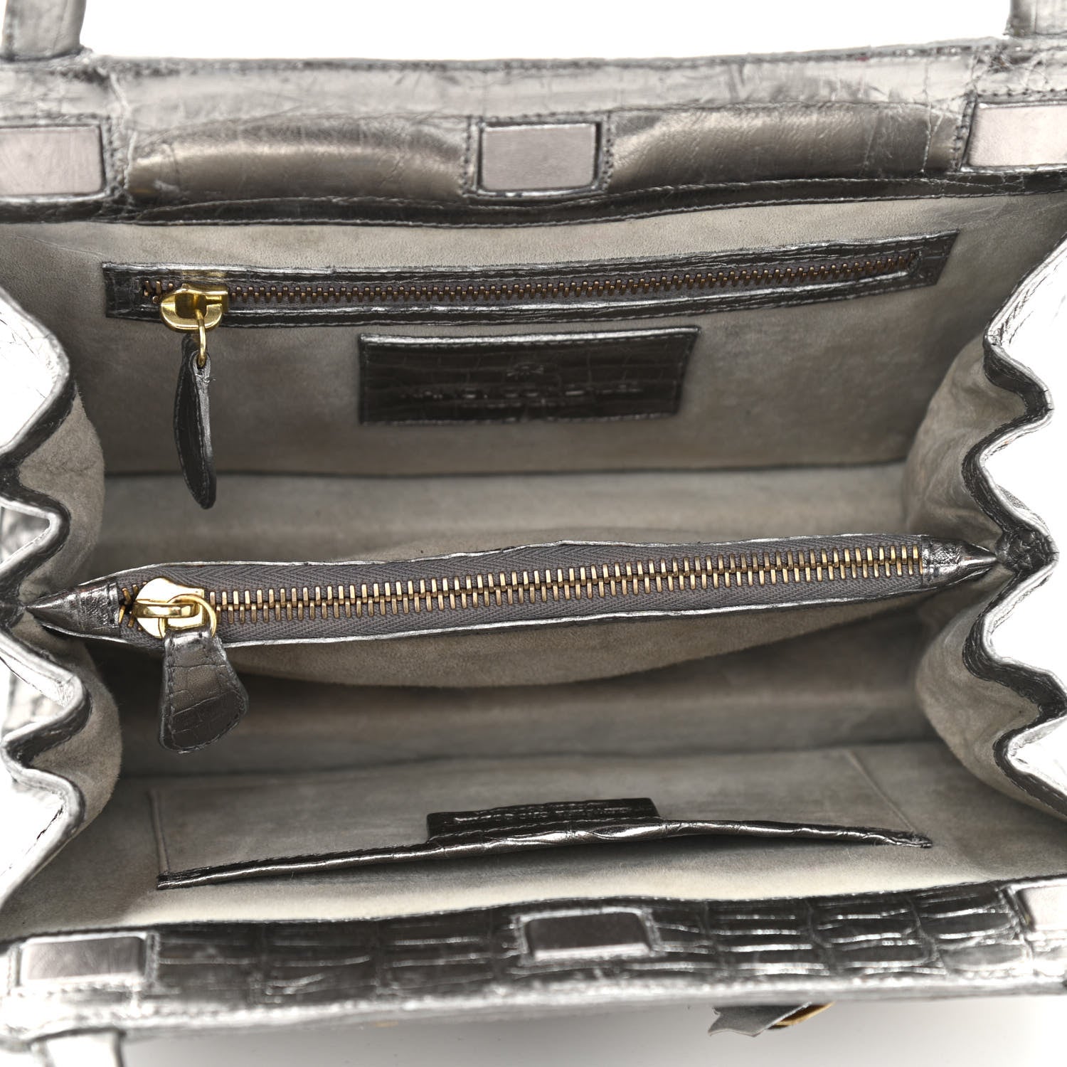 Nancy Gonzalez Metallic Crocodile Butterfly Bag Anthracite 5 of 10