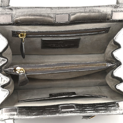 Nancy Gonzalez Metallic Crocodile Butterfly Bag Anthracite 5 of 10
