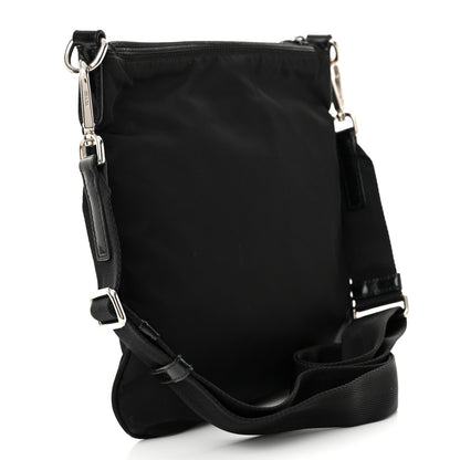 Prada Tessuto Nylon Saffiano Flat Messenger Bag Black 3 of 10